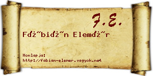 Fábián Elemér névjegykártya